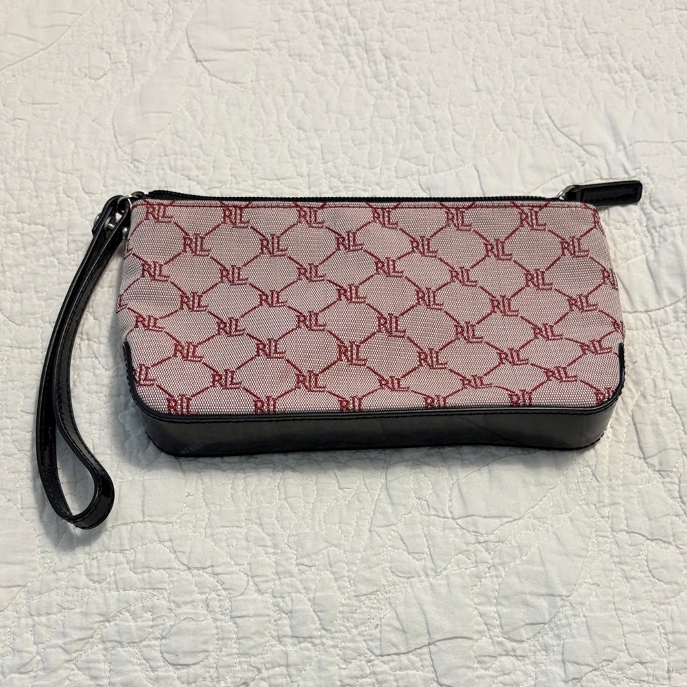 Ralph Lauren Red and Black Patterned Wristlet-NWOT